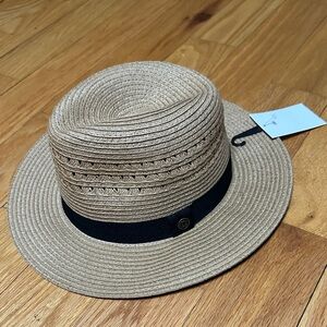 Pastel Hat. NWT. Tan and Black Women's Fedora Hat